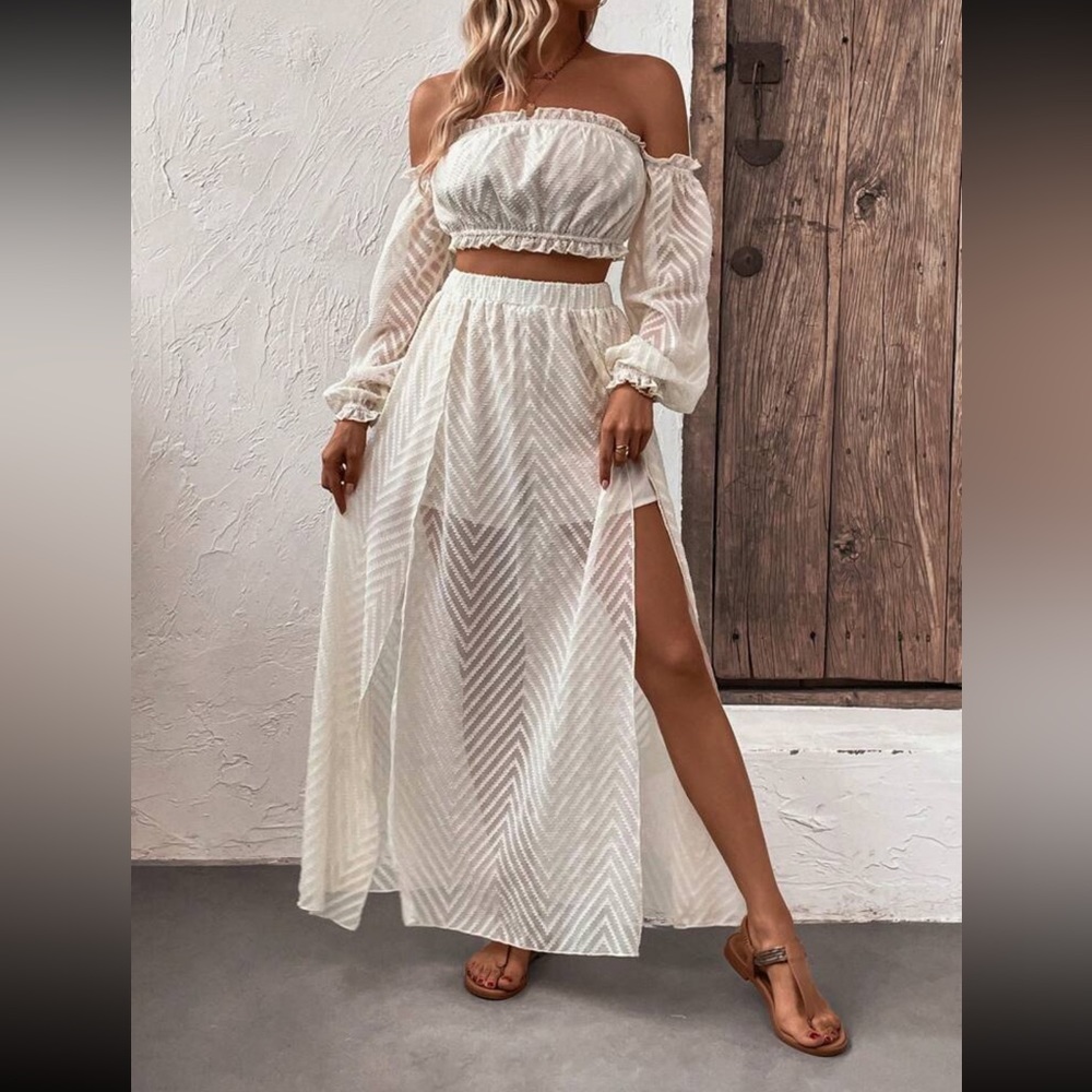 Off shoulder two piece set